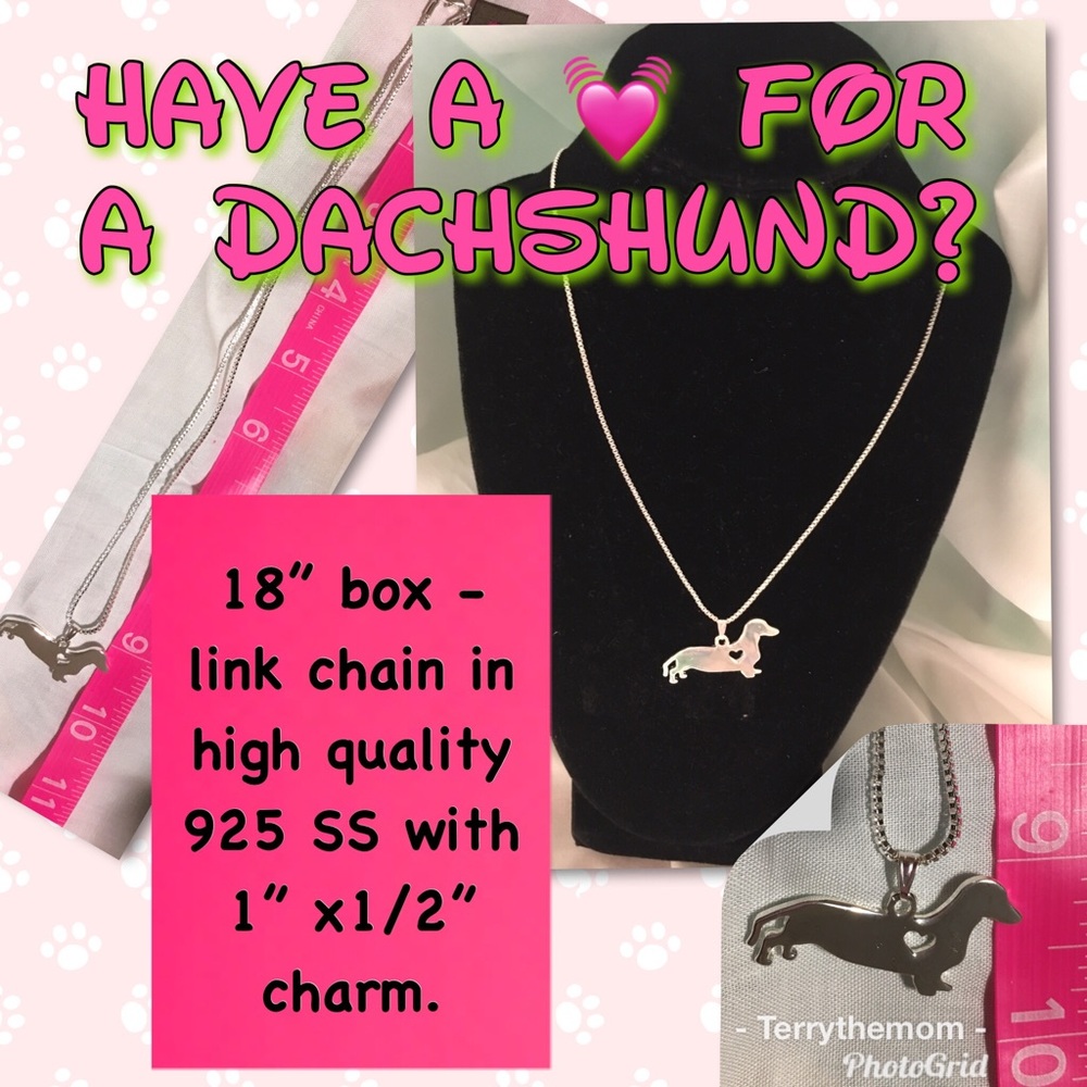 COPY - 925 sterling “Heart of a Dachshund “ necklace